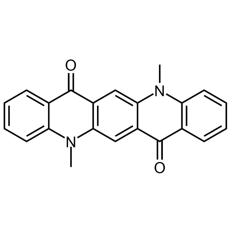 DMQA, Purity: Sublimed: >99.0% (HPLC). CAS number: 19205-19-7, Full name: 5,12-Dihydro-5,12-dimethylquino[2,3-b]acridine-7,14-dione. Chemical compound