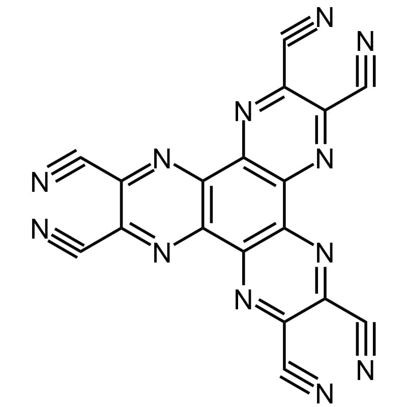 HATCN, C18N12 CAS Number: 105598-27-4 chemical-compound-sublimed-99%. FUll Name of compound: : 1,4,5,8,9,11-Hexaazatriphenylenehexacarbonitrile