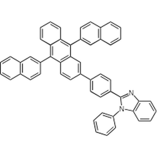 Compound ZADN C53H34N2, CAS number: 561064-11-7, Full name: 2-[4-(9,10-Di-naphthalen-2-yl-anthracen-2-yl)-phenyl]-1-phenyl-1H-benzoimidazole